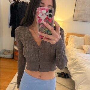 Forever 21 Brown Cropped Sweater